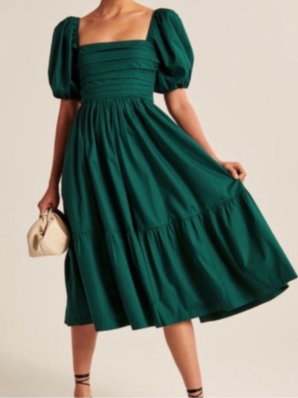 ISO: Abercrombie Green Square Neck Midi Dress in size S or SP